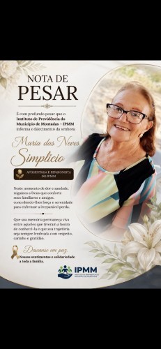 NOTA DE PESAR:  Em memória de Maria das Neves Simplício